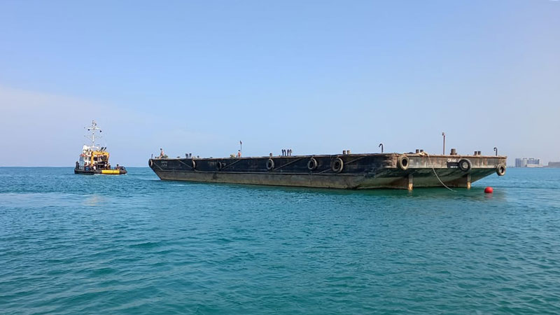 barge salvage project - Umm al Quwain